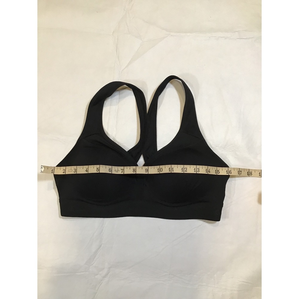 Champion Womens Black Racerback Sports Bra Mesh Detail Medium Impact Activewear - Picture 3 of 4